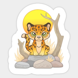 little cute cheetah Sticker